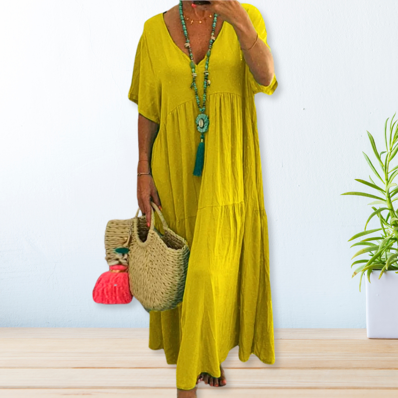 Maxi-jurk voor dames – Ademend katoen – Losse pasvorm – Flatterend silhouet