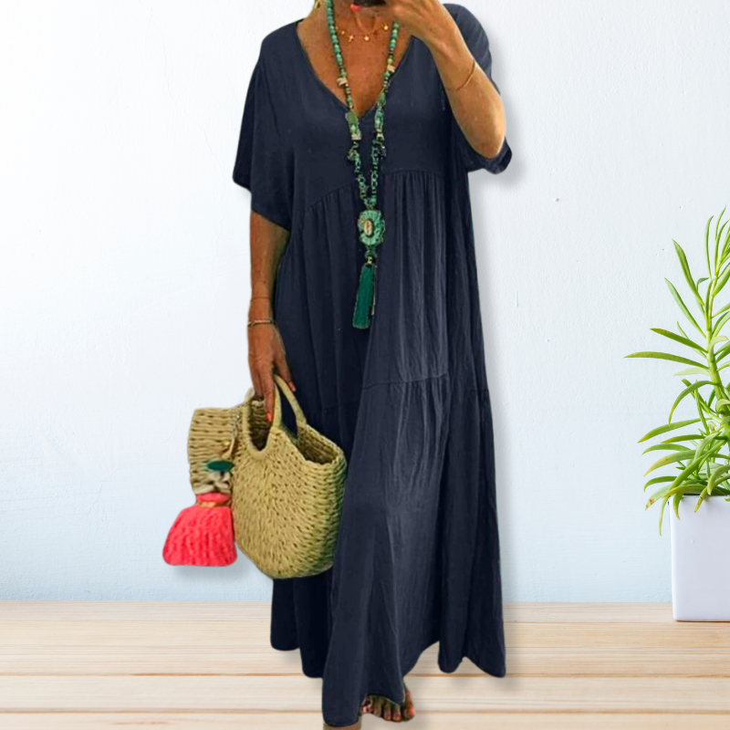 Maxi-jurk voor dames – Ademend katoen – Losse pasvorm – Flatterend silhouet