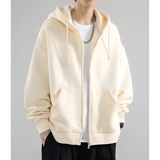 Herenhoodie met ritssluiting – Relaxed fit – Ademende stof – Casual stijl