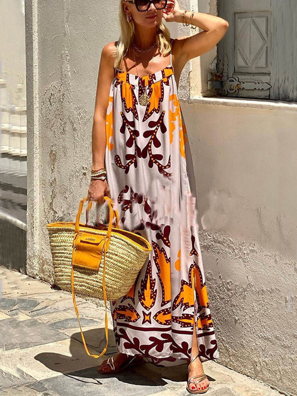 Mouwloze Maxi Jurk Zomer Dames-2