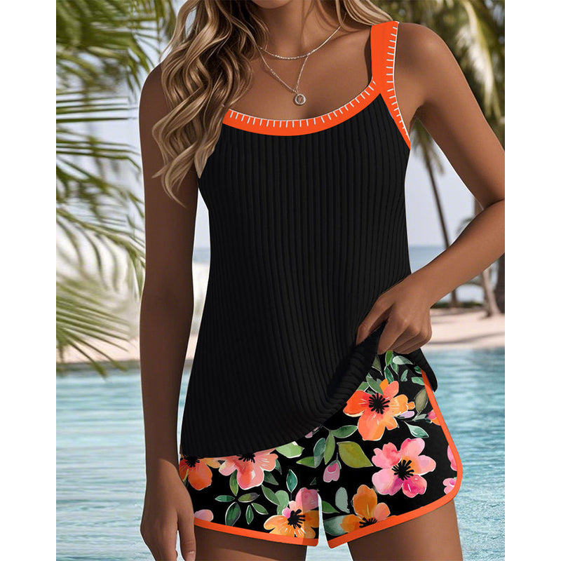 Tankini-set voor dames – Volledige bedekking – Ademende stof – Relaxte pasvorm