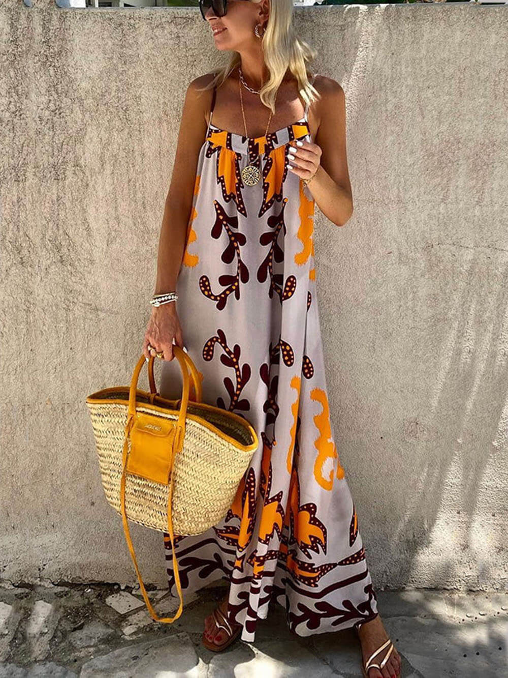 Mouwloze Maxi Jurk Zomer Dames-1
