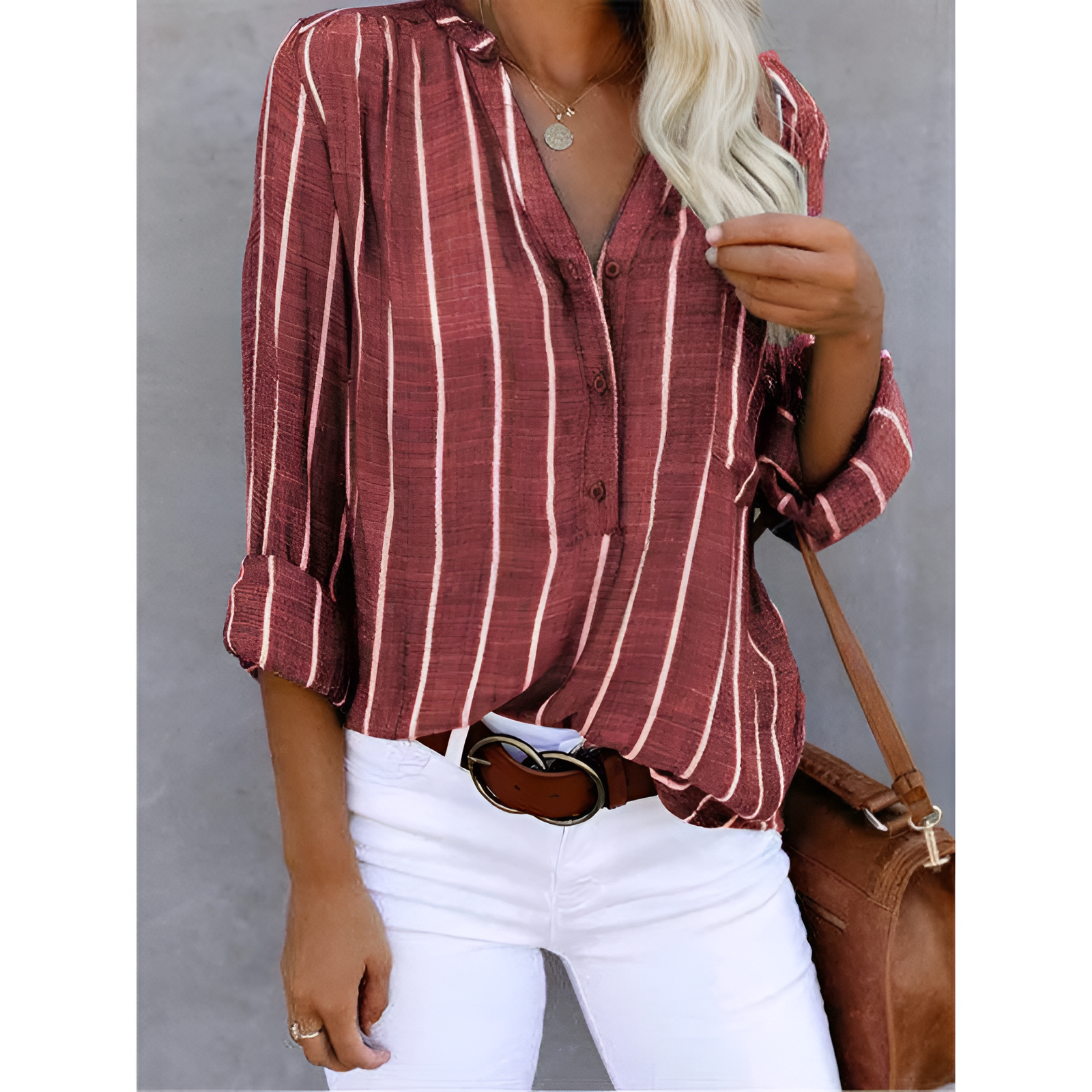Damesblouse – Moderne strepen – Relaxte pasvorm – Elegante look