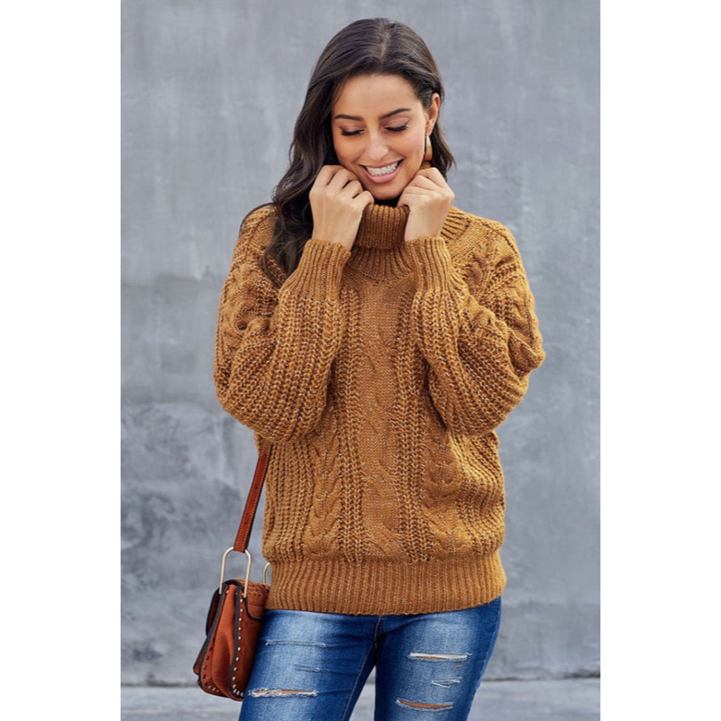 Oversized gebreide trui voor dames – Kabelpatroon – Warm – Casual stijl