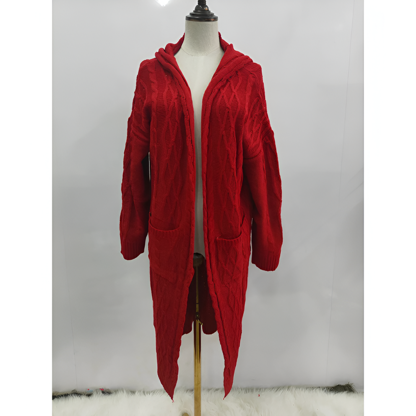 Dames Mantel – Oversized – Gewoven Stof – Lange Pasvorm
