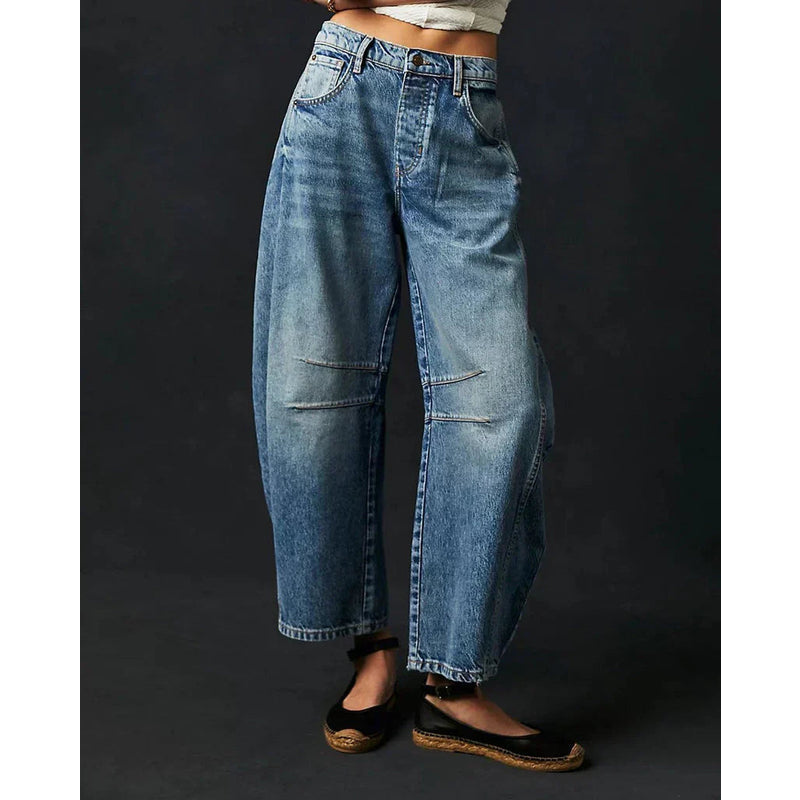 Dames barrel jeans - Comfortabel ontwerp - Ademende stof - Casual stijl
