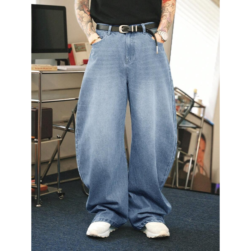 Baggy jeans voor heren – Wijde pijpen – Klassieke vintage wassing – Trendy look