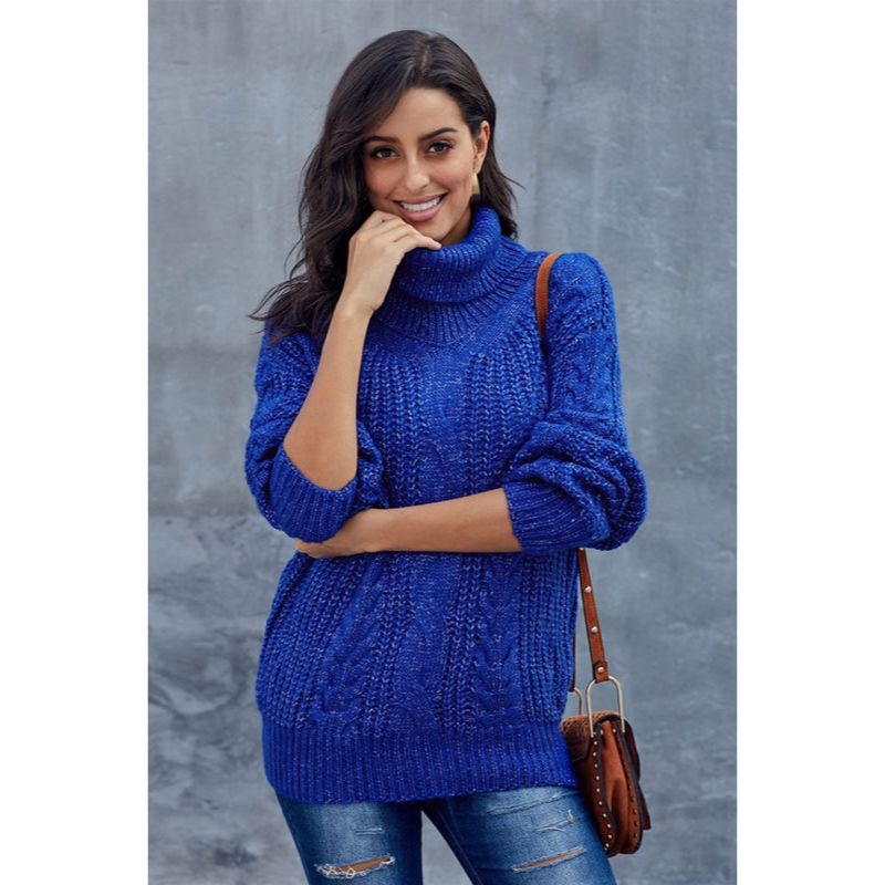 Oversized gebreide trui voor dames – Kabelpatroon – Warm – Casual stijl