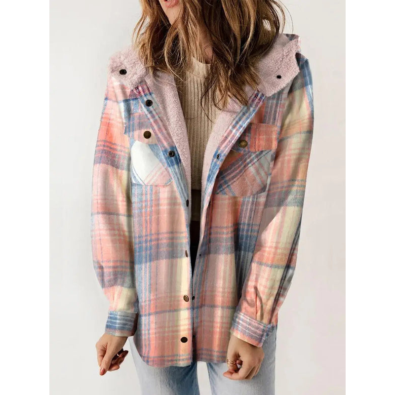 Dames geruite jas - Comfortabele fleecevoering - Lichtgewicht ontwerp - Casual stijl