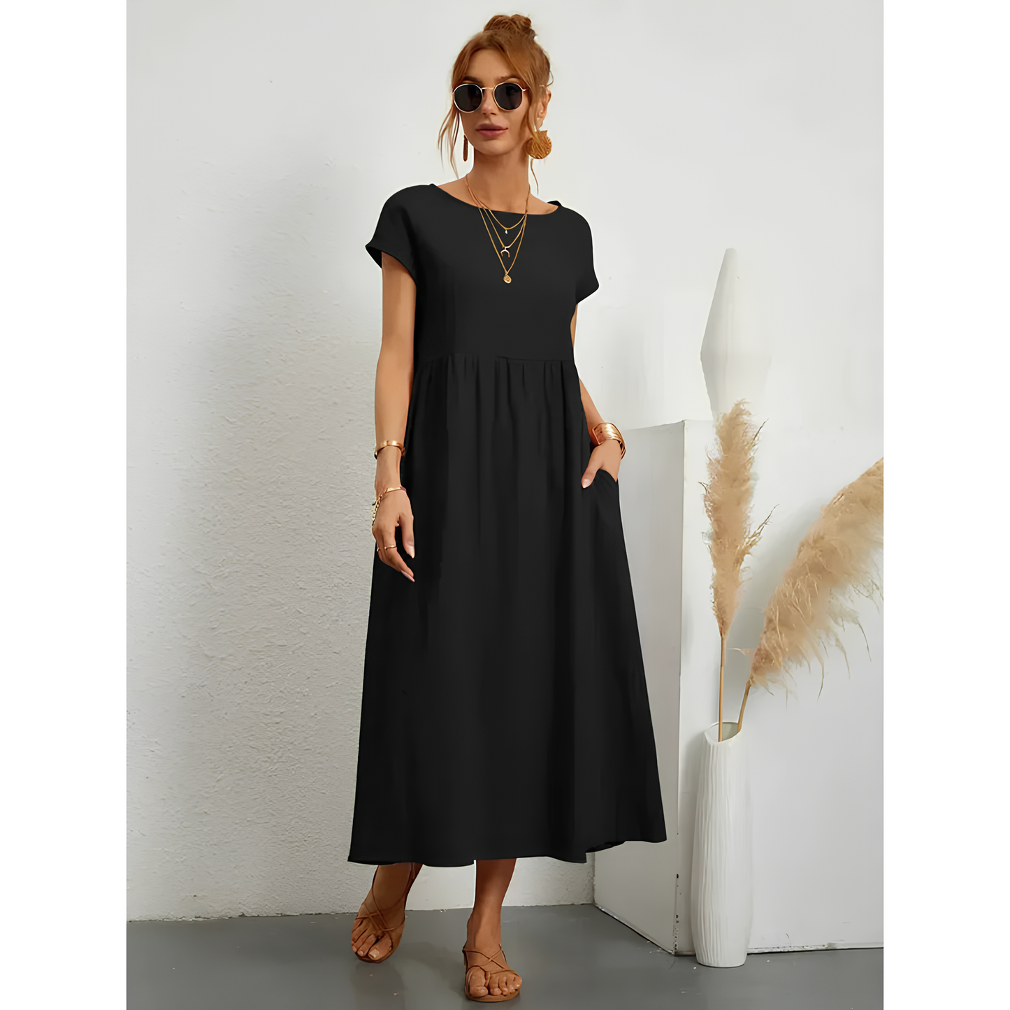 Dames zomerjurk – Ademende stof – Elegante taille – Casual stijl