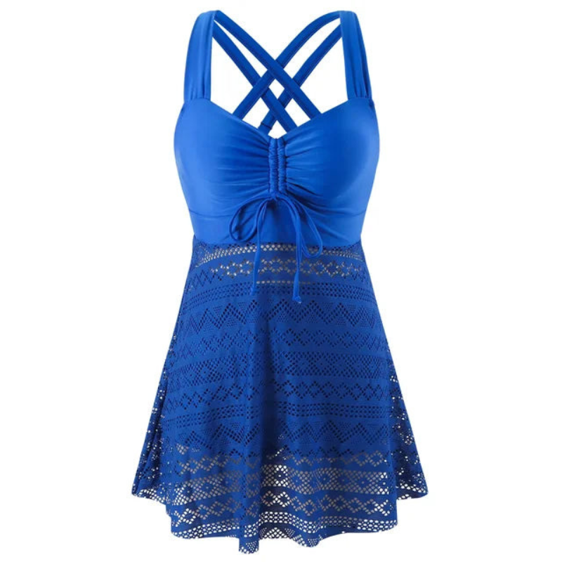 Tankini-outfit voor dames – Lichtgewicht rok – Volledige bedekking – Comfortabel stretchmateriaal