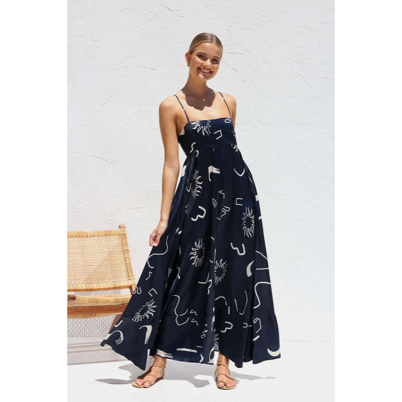 Maxi-jurk voor dames – Fijne bandjes – Comfortabele pasvorm – Luchtig gevoel