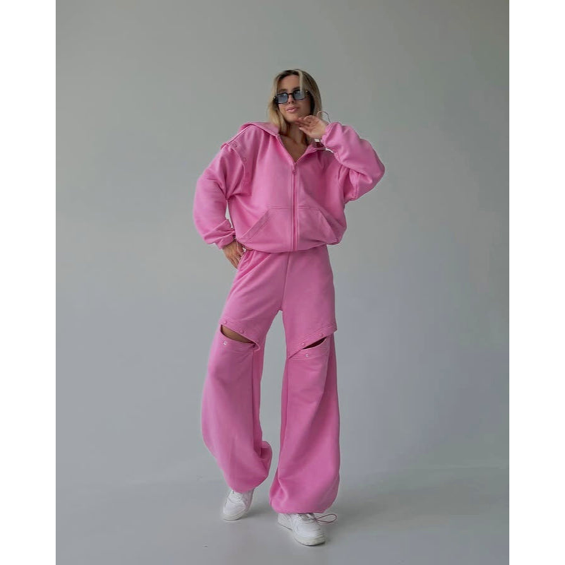 Loungeset voor dames – Modern uitgesneden ontwerp – Comfortabele losse pasvorm – Veelzijdige stijl
