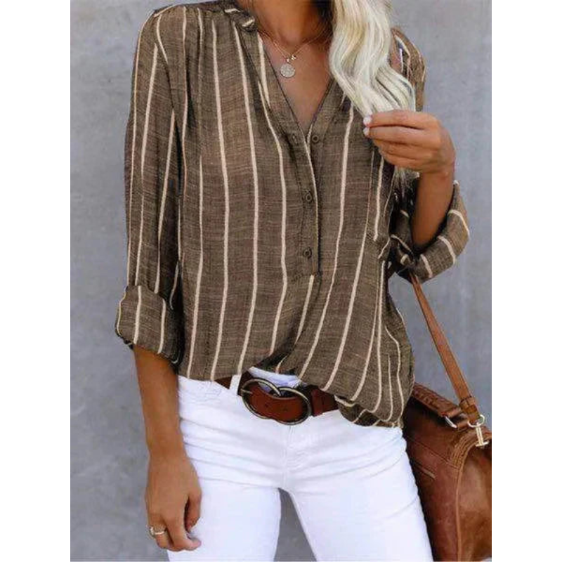 Damesblouse – Moderne strepen – Relaxte pasvorm – Elegante look