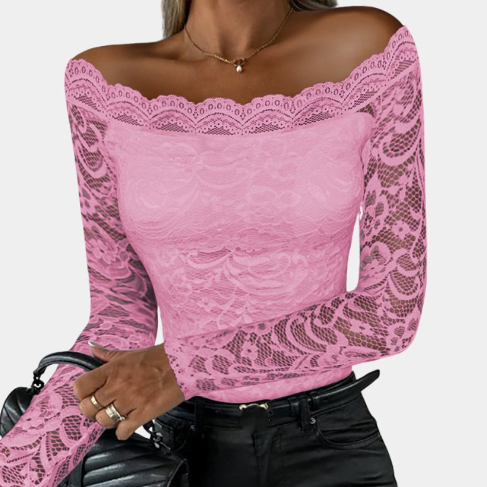 Variant image for Elegante Off Shoulder Top Met Kant-16