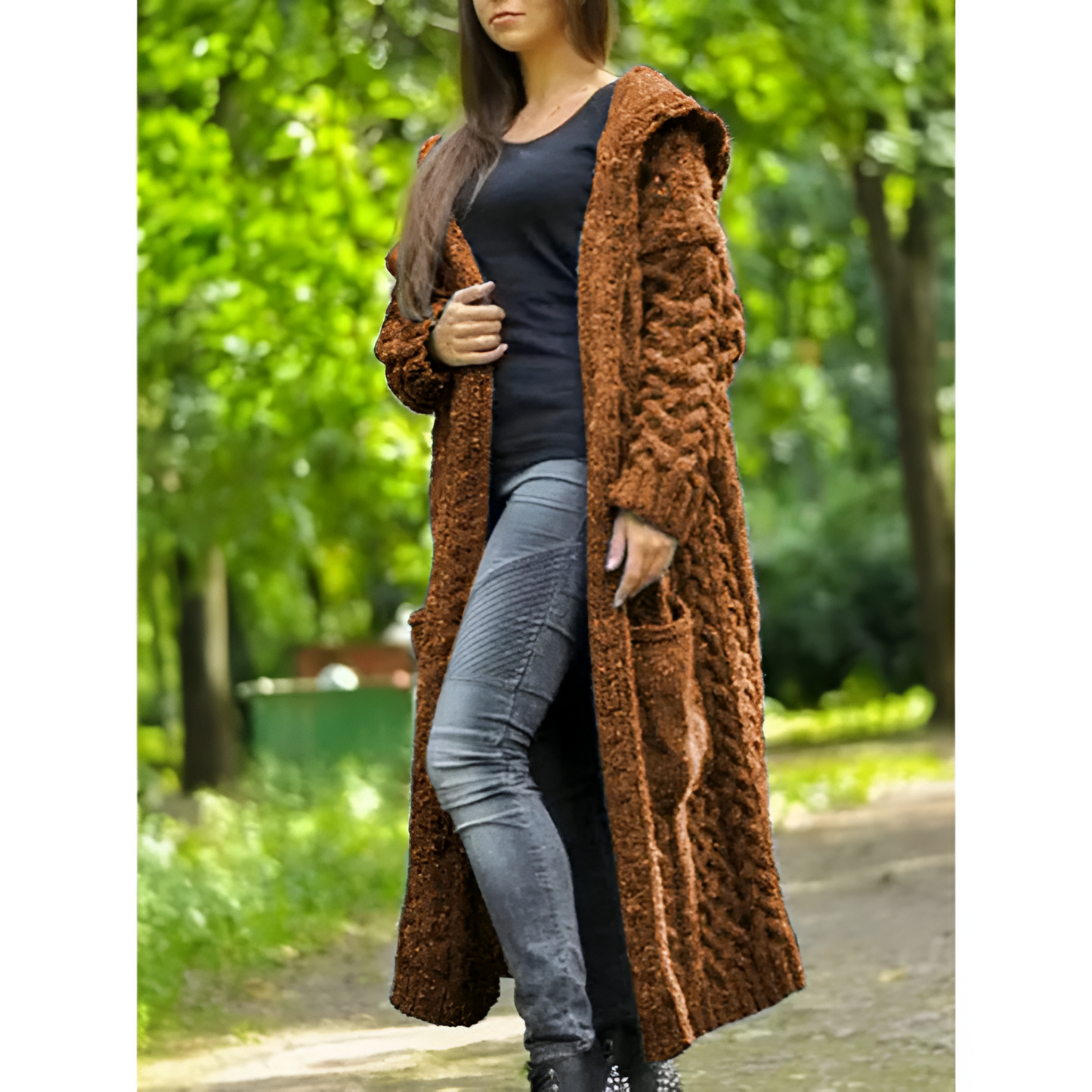 Dames Mantel – Oversized – Gewoven Stof – Lange Pasvorm