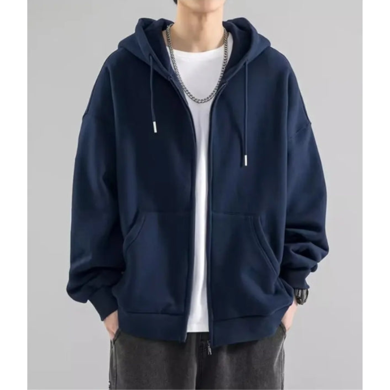 Herenhoodie met ritssluiting – Relaxed fit – Ademende stof – Casual stijl