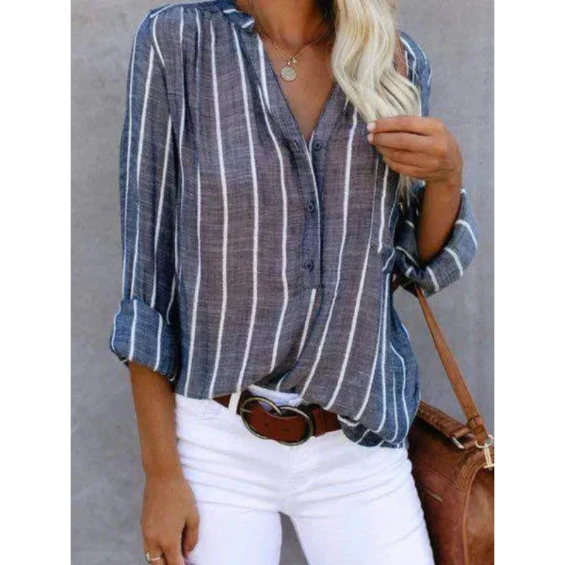 Damesblouse – Moderne strepen – Relaxte pasvorm – Elegante look