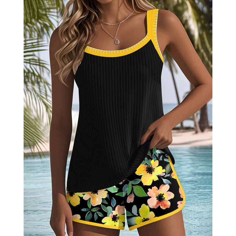 Tankini-set voor dames – Volledige bedekking – Ademende stof – Relaxte pasvorm