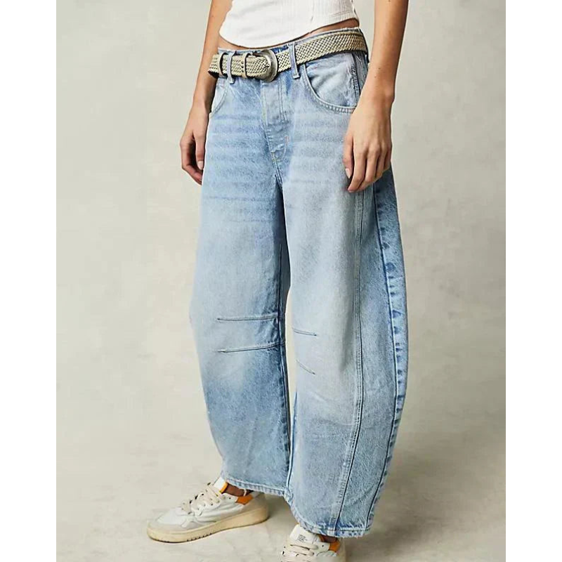 Dames barrel jeans - Comfortabel ontwerp - Ademende stof - Casual stijl