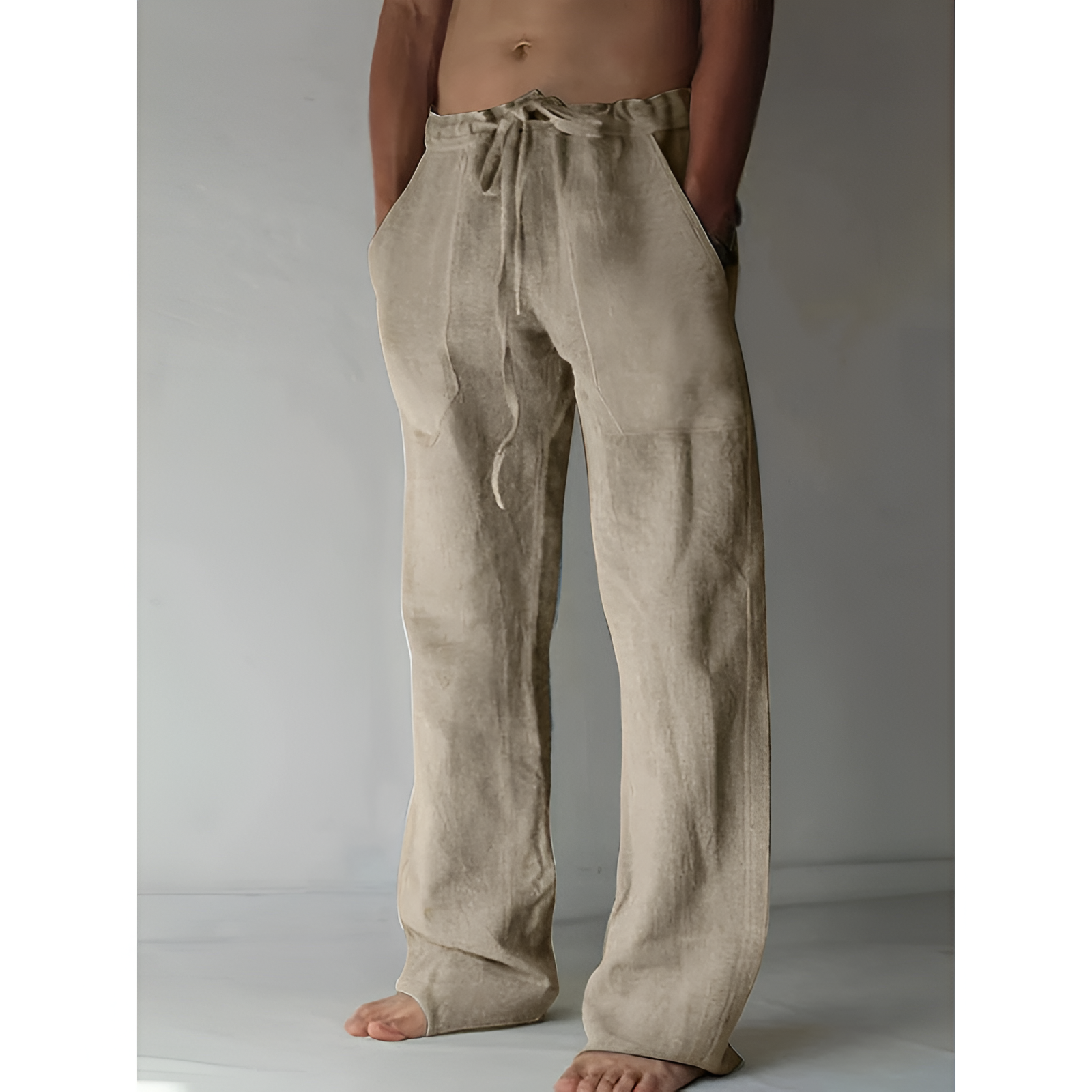 Heren linnen broek – luchtig ontwerp – casual look – zacht materiaal