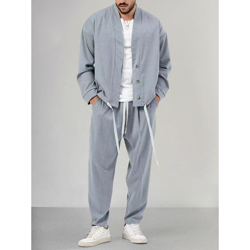 Heren set - Comfortabele katoenmix - Relaxte stijl - Functioneel trekkoord