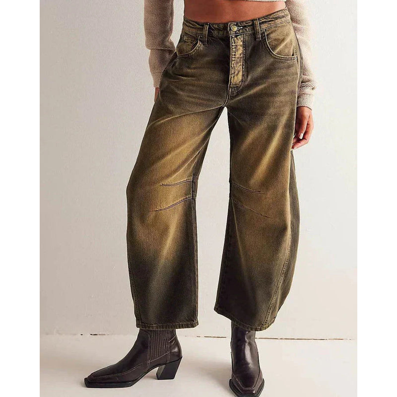 Dames barrel jeans - Comfortabel ontwerp - Ademende stof - Casual stijl