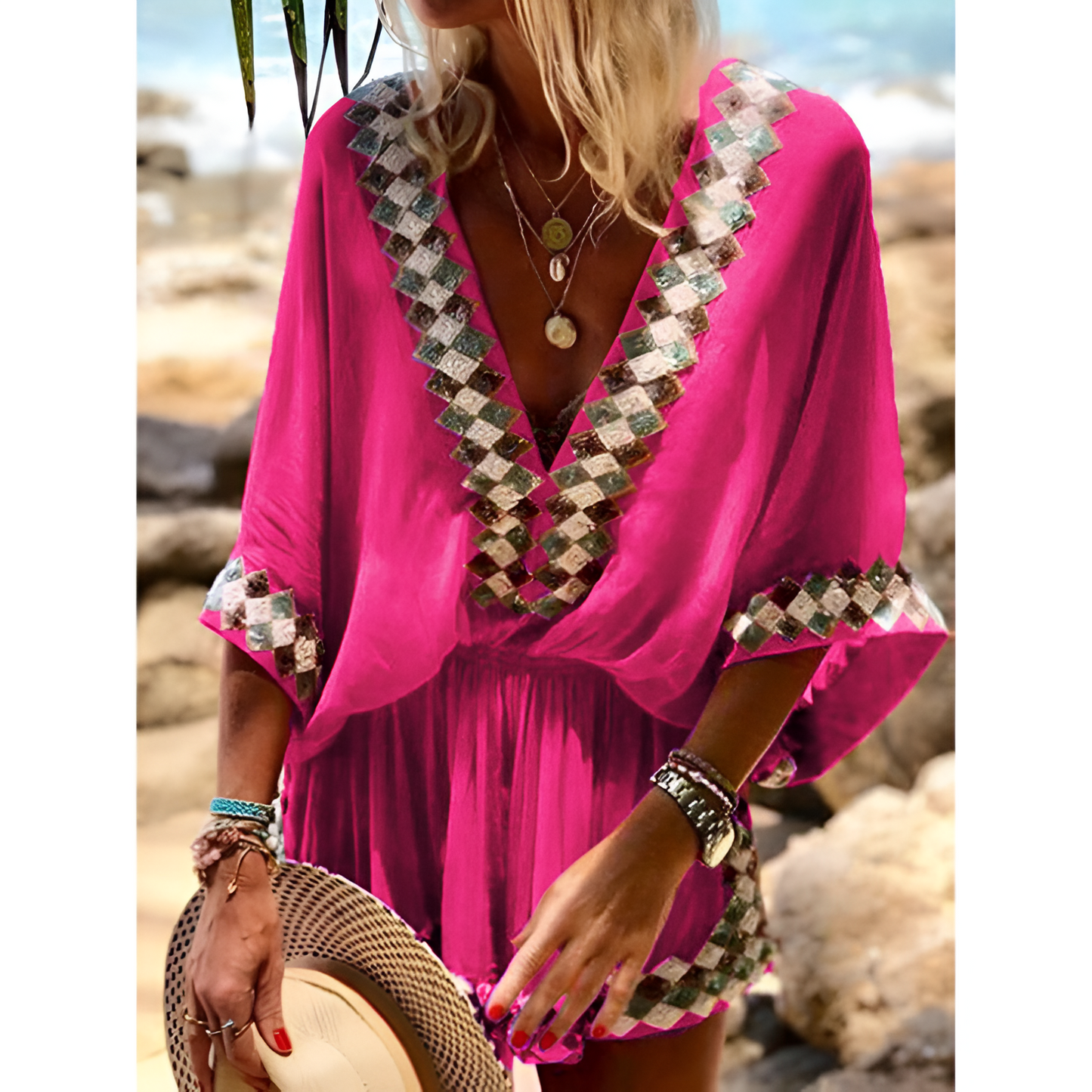 Dames romper – Losse pasvorm – Lichtgewicht stof – Lange mouwen
