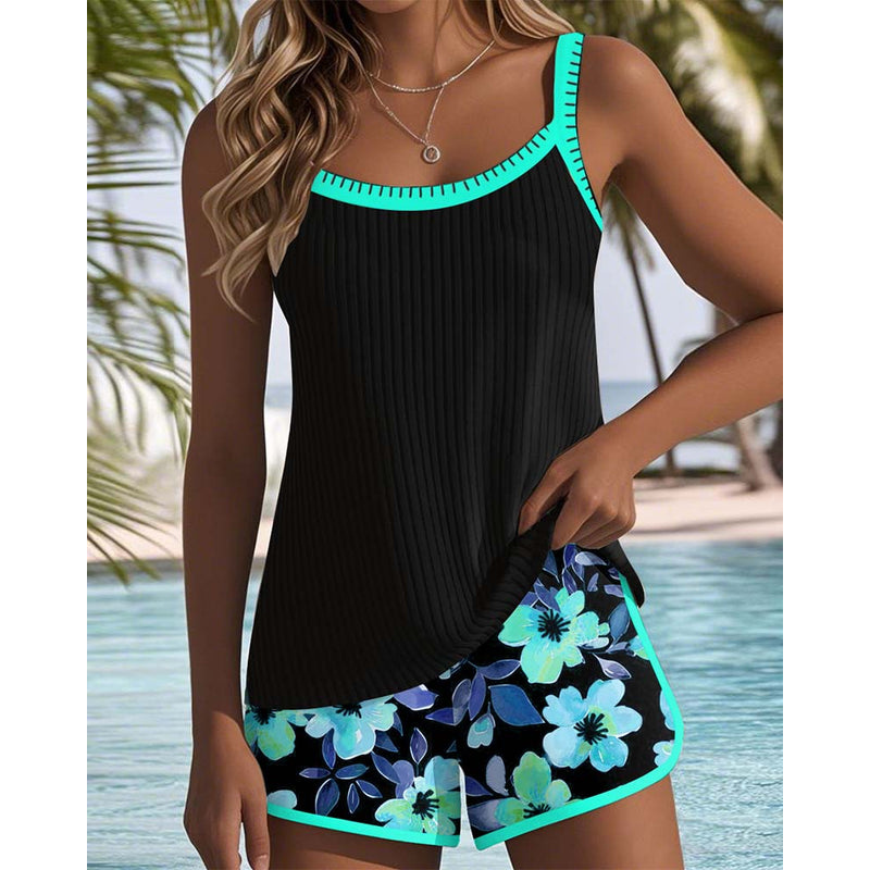 Tankini-set voor dames – Volledige bedekking – Ademende stof – Relaxte pasvorm
