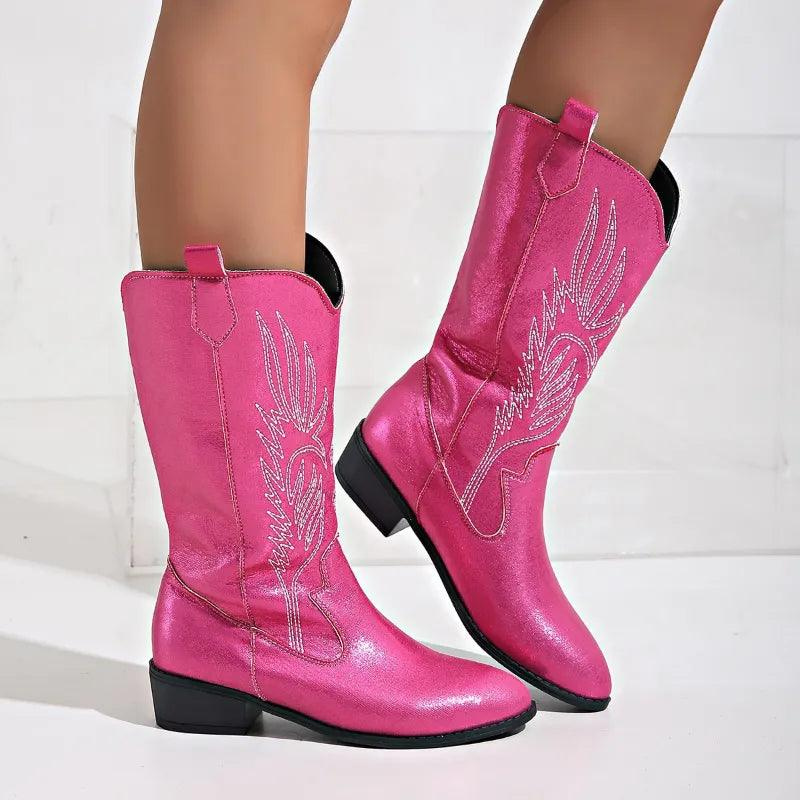 Western cowboylaarzen voor dames – Gedempte binnenzool – Casual kleding – Veelzijdig gebruik