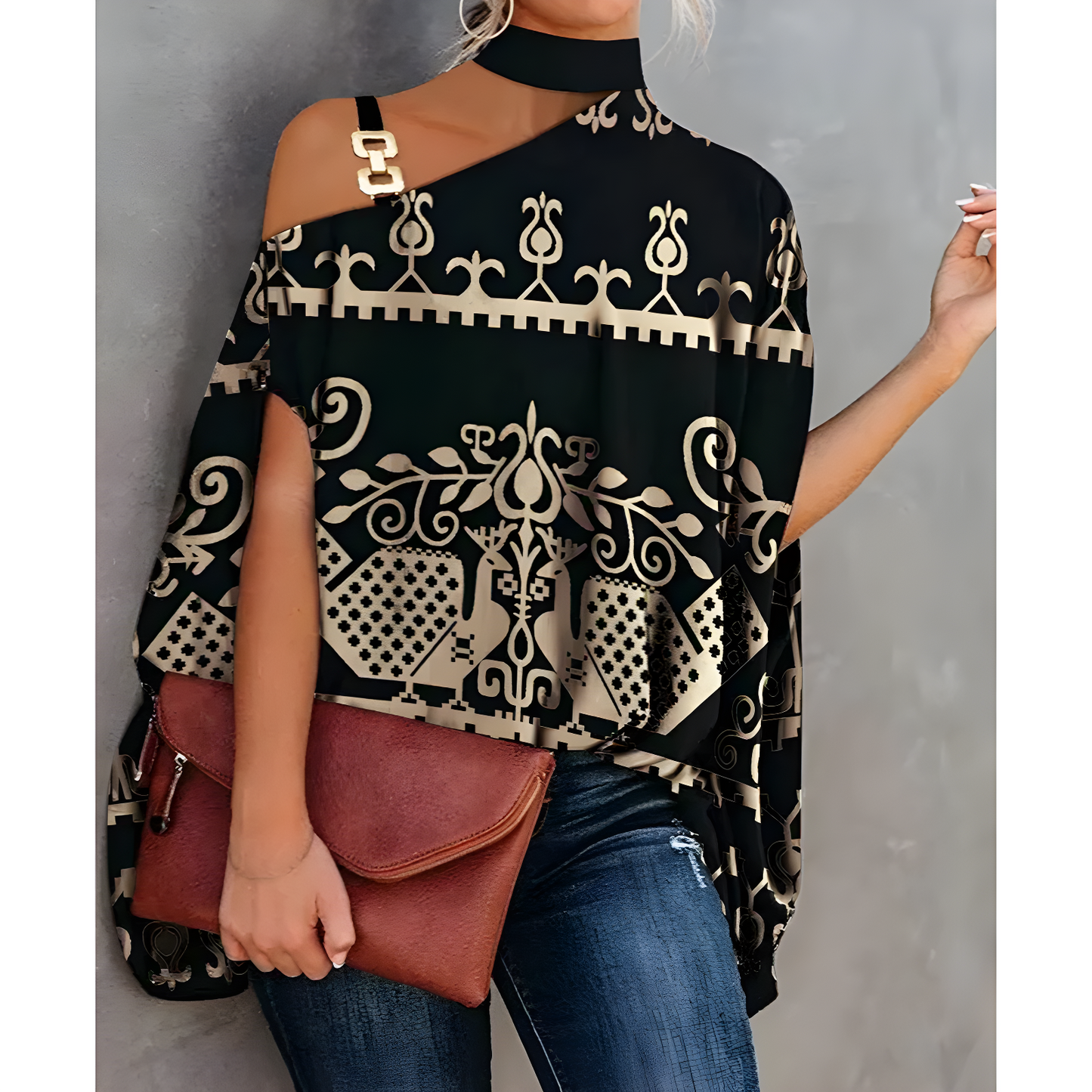 Dames top – Off-shoulder stijl – Lichtgewicht materiaal – Trendy ontwerp
