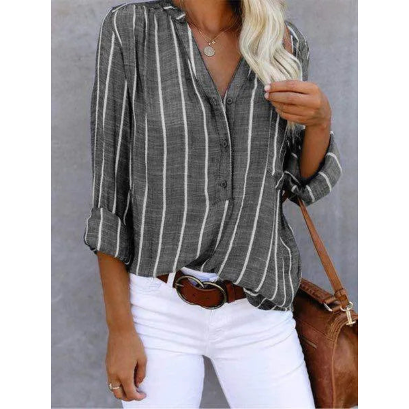 Damesblouse – Moderne strepen – Relaxte pasvorm – Elegante look