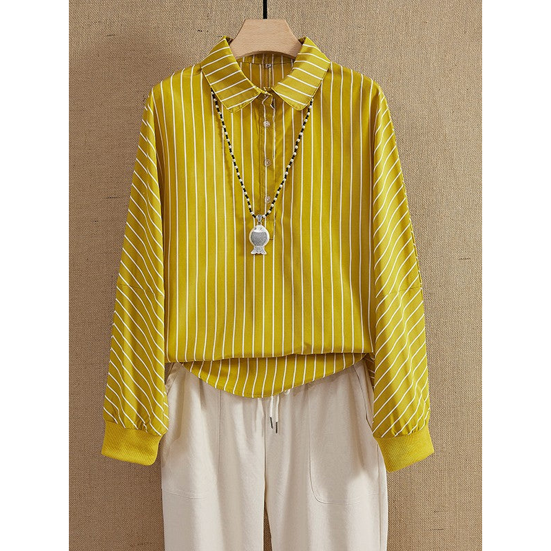 Damesblouse – luchtige stof – tijdloze strepen – veelzijdige stijl