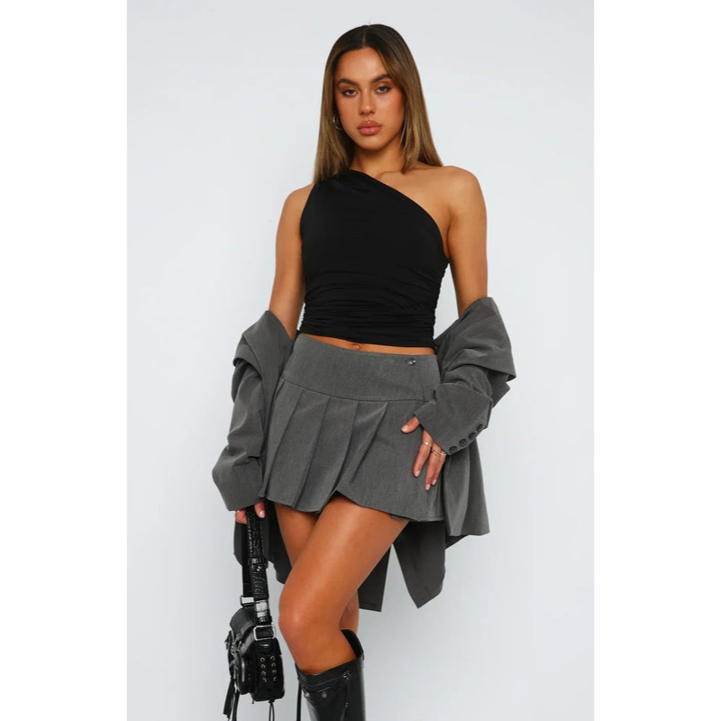 Dames top – Eén schouder – Elegante pasvorm – Asymmetrisch ontwerp