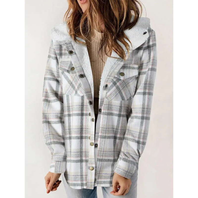 Dames geruite jas - Comfortabele fleecevoering - Lichtgewicht ontwerp - Casual stijl