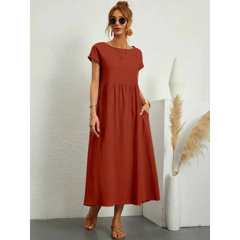Dames zomerjurk – Ademende stof – Elegante taille – Casual stijl