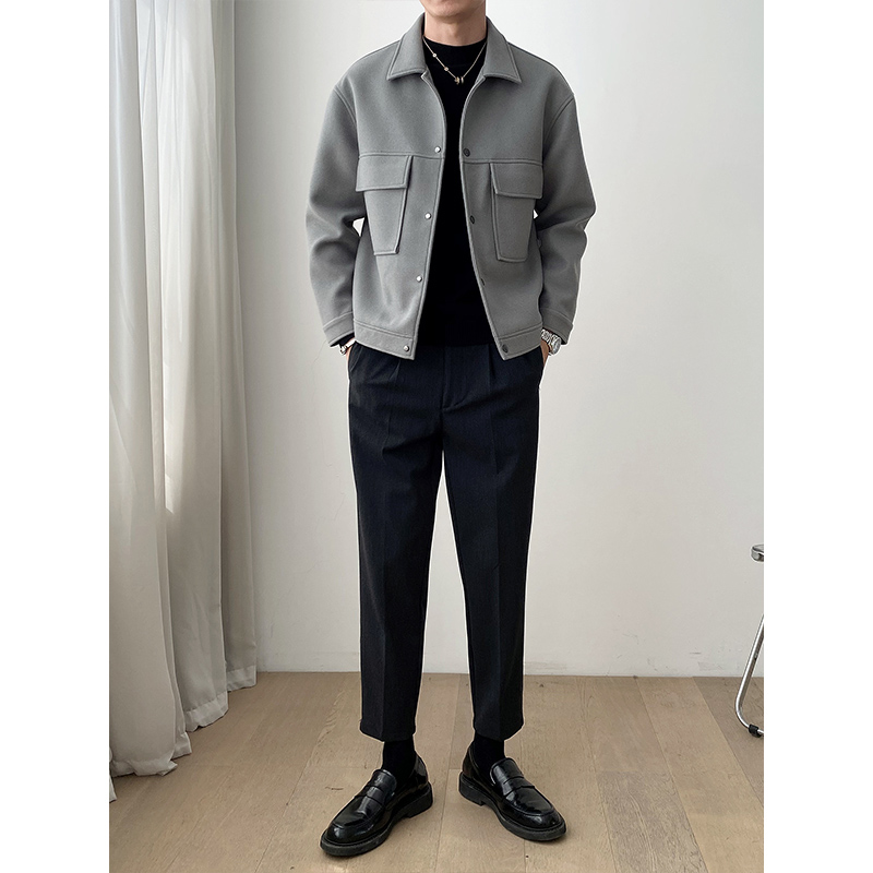 Heren Jas - Utility - Wolmix - Drukknoopsluiting