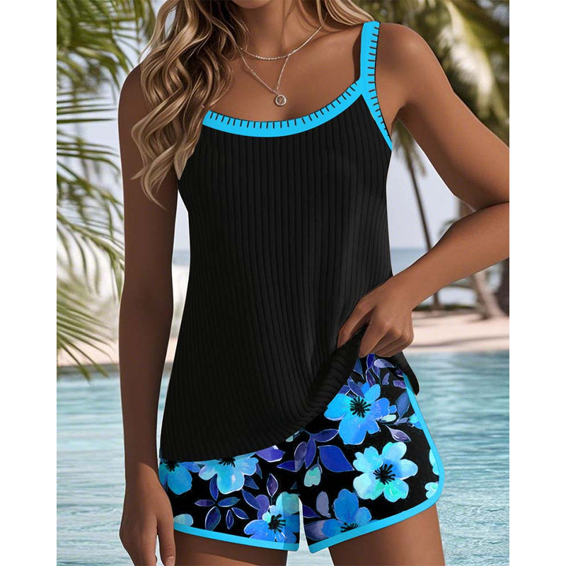 Tankini-set voor dames – Volledige bedekking – Ademende stof – Relaxte pasvorm