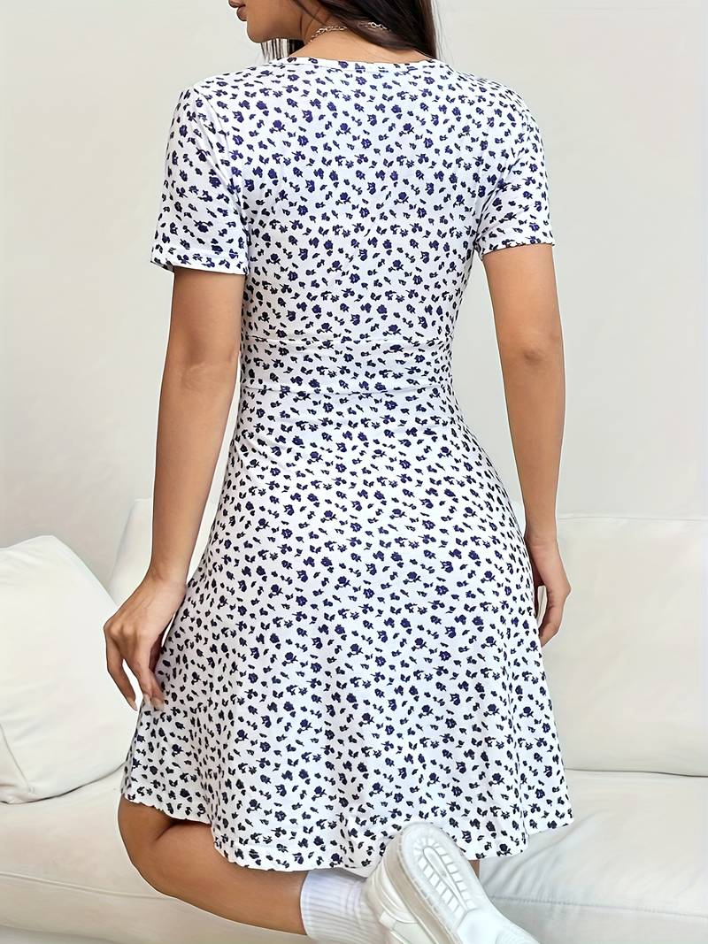 Mini-jurk voor dames – Bedrukt ontwerp – Ademende stof – Veelzijdige stijl