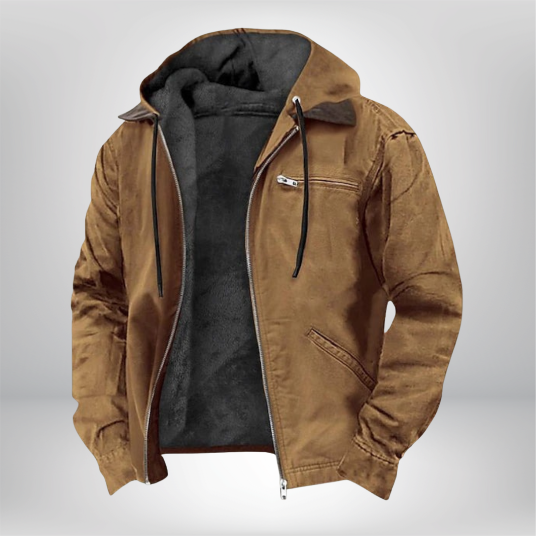 Heren Jas met Fleecevoering en Capuchon | Ritssluiting, Warm, Waterdicht, Casual Outdoor Jas