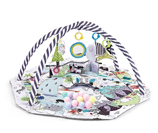 8-in-1 Babyspeelmat met Afneembaar Sensorisch Speelgoed – Zachte Foam Speelmat voor Babyontwikkeling en Motorische Vaardigheden