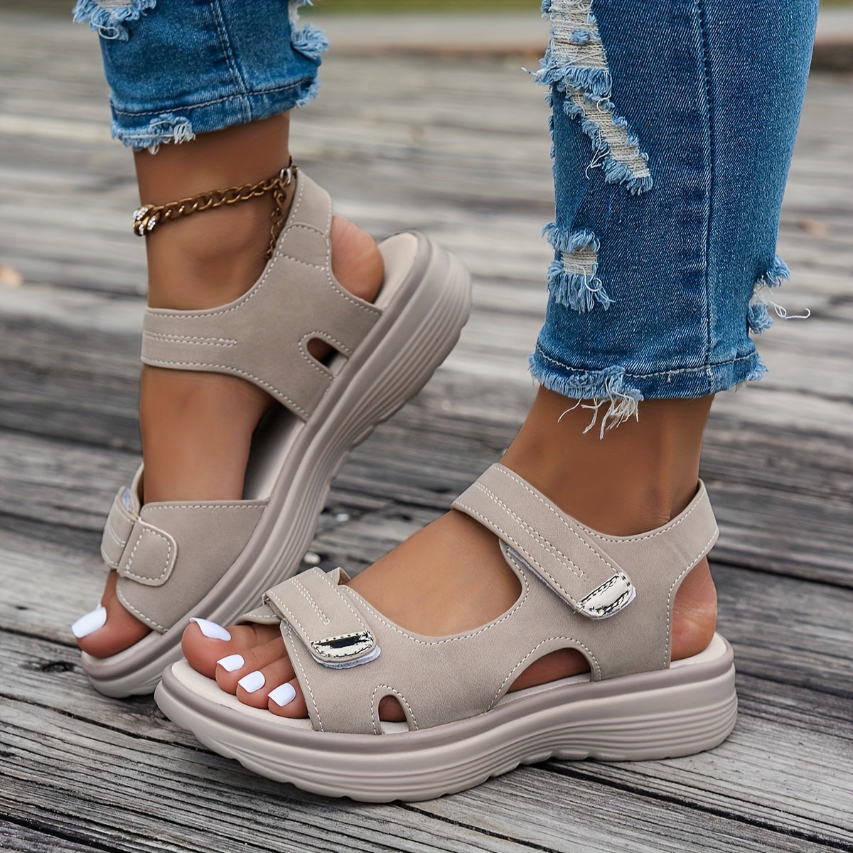 Damessandalen – Ademend materiaal – Orthopedisch comfort – Flexibele zool