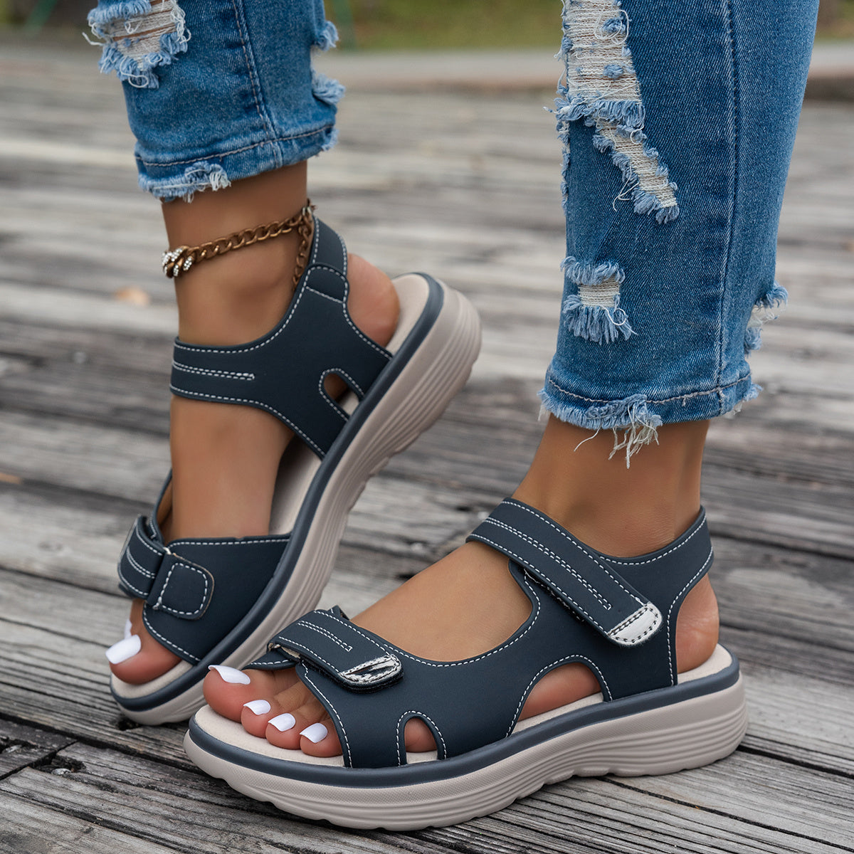 Damessandalen – Ademend materiaal – Orthopedisch comfort – Flexibele zool