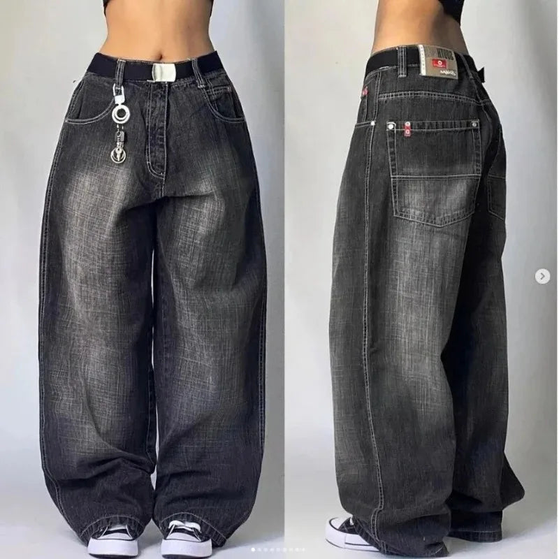 Baggy jeans voor dames - Hoge taille - 100% katoen - Ademende stof