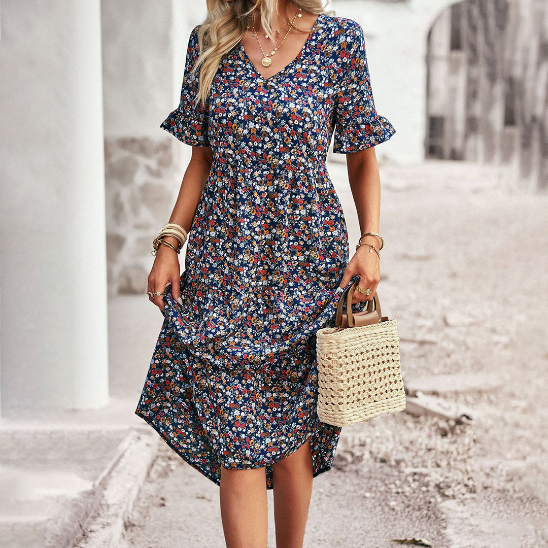 Damesjurk – Ademend materiaal – Speelse mouwen – Zomerse stijl