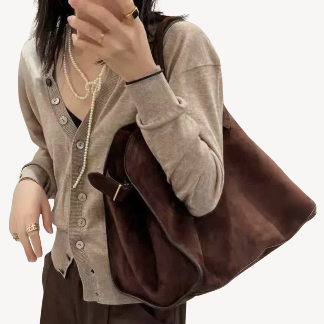 Dameshandtas – Zacht suède – Chique minimalistische stijl – Comfortabele handvatten