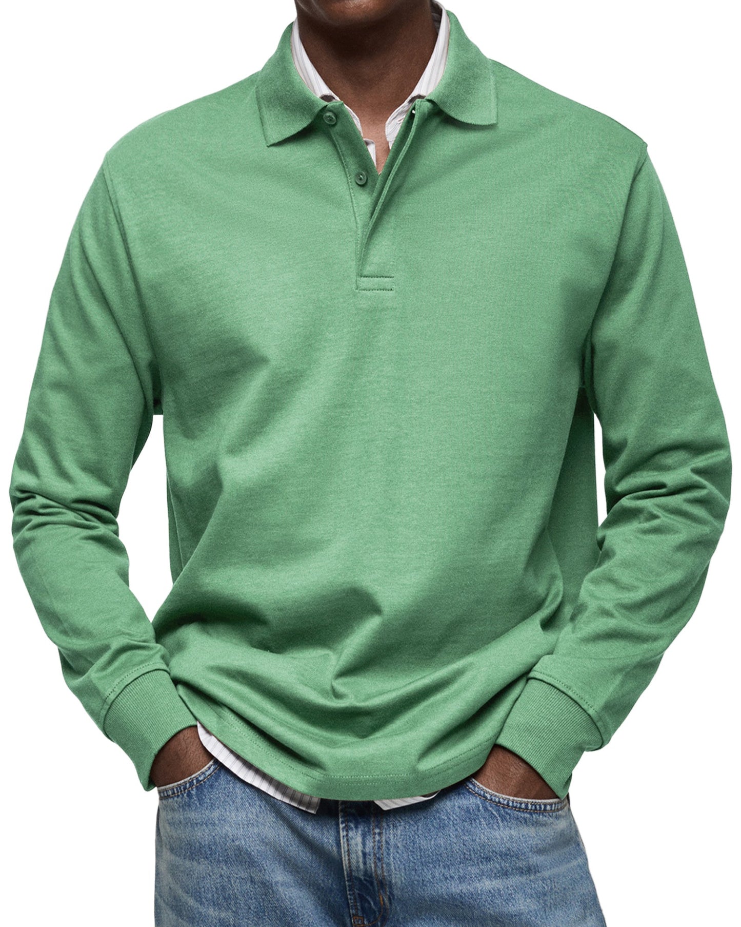 Heren poloshirt met lange mouwen – Klassieke pasvorm – Ademende stof – Tijdloze stijl