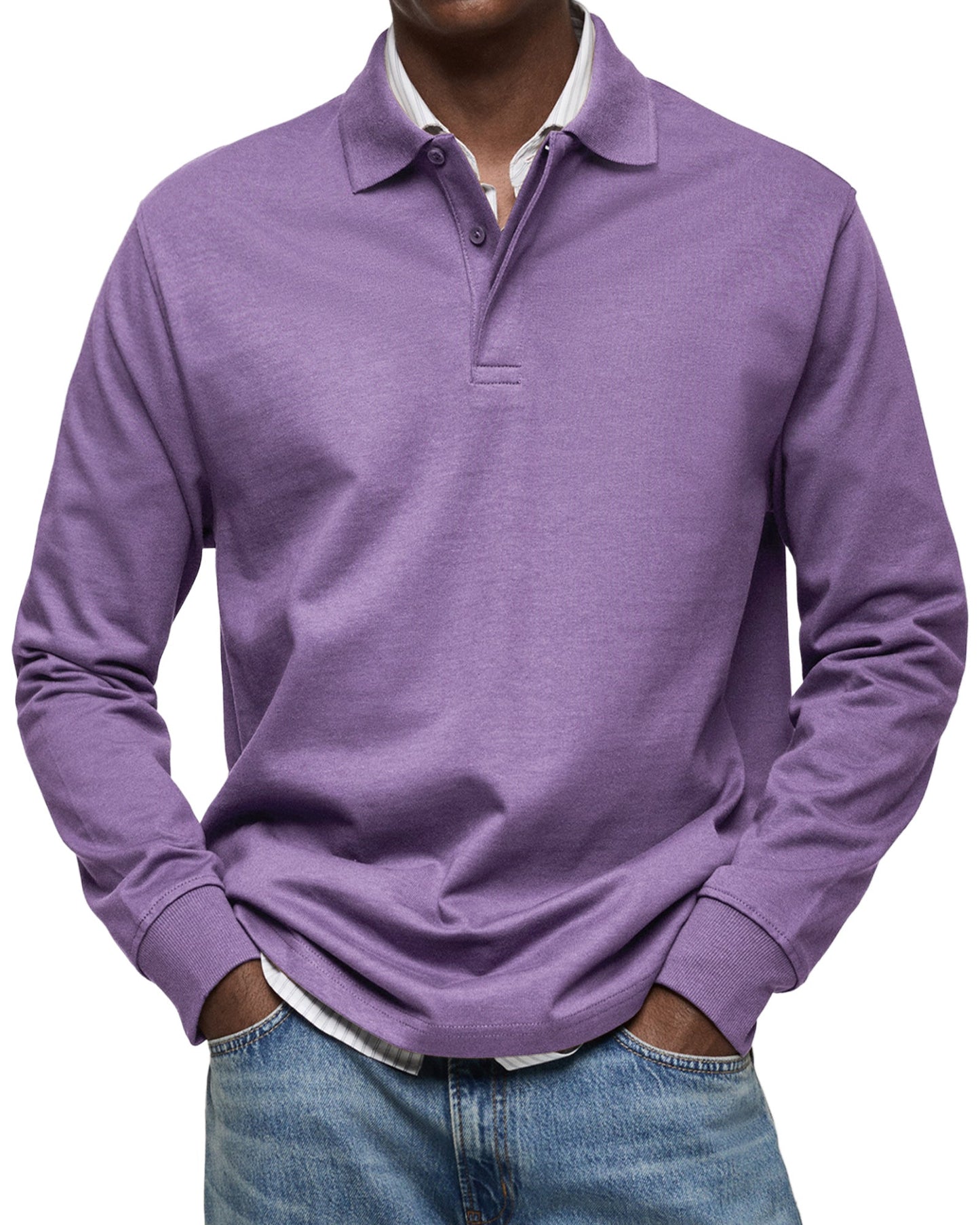 Heren poloshirt met lange mouwen – Klassieke pasvorm – Ademende stof – Tijdloze stijl