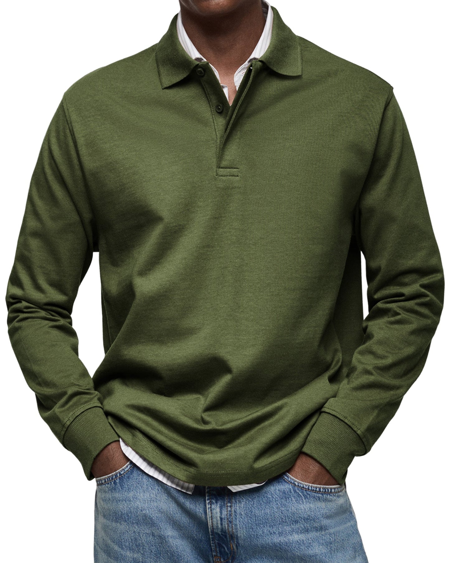 Heren poloshirt met lange mouwen – Klassieke pasvorm – Ademende stof – Tijdloze stijl