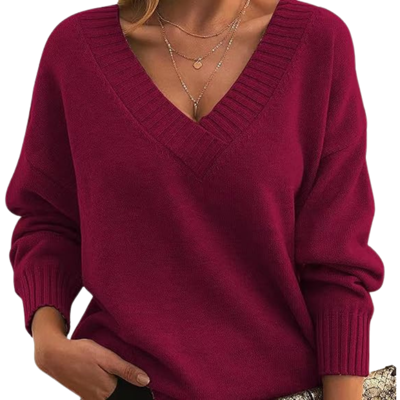 Dames trui met V-hals - Chique ontwerp - Zachte stof - Tijdloze elegantie